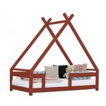 Lit cabane enfant TAHUKA 80 x 180 rouge brique