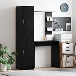 vidaXL Bureau avec rangement Chêne noir Bois d'ingénierie