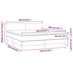 vidaXL Sommier à lattes de lit avec matelas Gris foncé 160x200cm Tissu