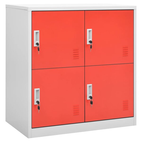 vidaXL Armoire à casiers Gris clair et rouge 90x45x92 5 cm Acier