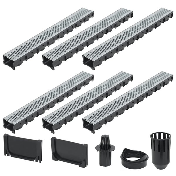 vidaXL Caniveaux de drainage 6 Pièces Acier galvanisé 6 m