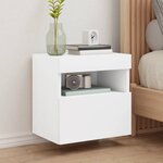 vidaXL Meubles TV muraux avec lumières LED 2 Pièces blanc 40x30x40 cm