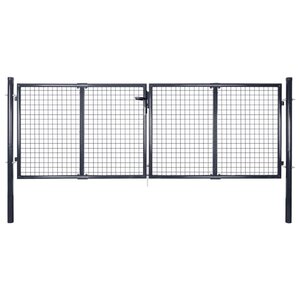 vidaXL Portail en maille de jardin Acier galvanisé 289x75 cm Gris