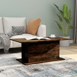 vidaXL Table basse Chêne fumé 102x55 5x40 cm Bois d'ingénierie