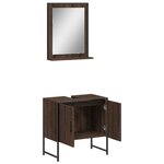 vidaXL Ensemble d'armoires de salle de bain 2 Pièces chêne marron