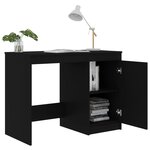 Bureau table poste de travail meuble d'ordinateur informatique étude 100 x 50 x 76 cm bois d’ingénierie noir 02_0023888