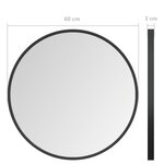 vidaXL Miroir mural Noir 60 cm