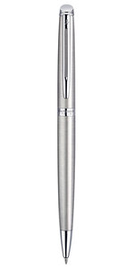 Waterman hemisphere stylo bille  acier inoxydable  recharge bleue pointe moyenne  coffret cadeau