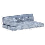 vidaXL Coussin de canapé palette Indigo Tissu Patchwork