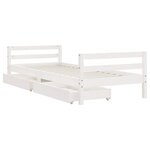 vidaXL Cadre de lit enfant tiroirs blanc 80x200 cm bois de pin massif