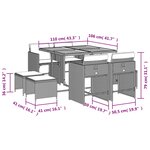 vidaXL Ensemble à manger de jardin et coussins 9 Pièces beige Poly rotin
