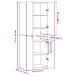 vidaXL Highboard Chêne Noir 70x42.5x185 cm Bois d'ingénierie