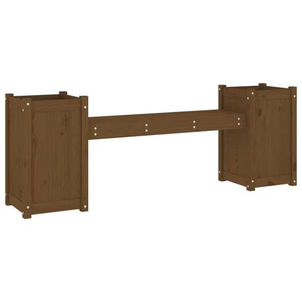 vidaXL Banc avec jardinières marron miel bois massif de pin