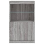 vidaXL Buffet avec lumières LED sonoma gris 60 5x37x100 cm