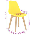 vidaXL Chaises à manger lot de 2 jaune plastique