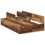 Cadre de lit de rangement vidaXL en vieux bois 120x200 cm