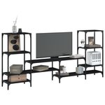 vidaXL Meuble TV noir 206 5x28 5x95 cm Bois d'ingénierie