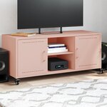 vidaXL Meuble TV rose 100 5x39x43 5 cm acier laminé à froid