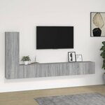 vidaXL Ensemble de meubles TV 3 Pièces Sonoma gris Bois d'ingénierie