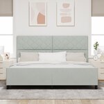 Cadre de lit vidaXL Gris clair 200x200 cm Velours