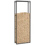 vidaXL Portant de bois de chauffage Noir mat 80x28x222 cm Acier