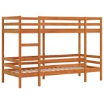 vidaXL Lit superposé cire marron 90x200 cm bois de pin massif