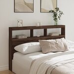 vidaXL Armoire tête de lit avec LED chêne marron 160x17x102 cm