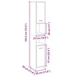 vidaXL Armoire de salle de bain Chêne sonoma 30x30x183 5 cm Aggloméré