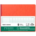 Piqûre 25x32cm 9 Colonnes Sur 1 Page 24 Lignes 80 Pages - Couleurs Assorties - Exacompta