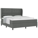 Lit Box Spring vidaXL avec Matelas en Gris Foncé  180x200 cm Tissu