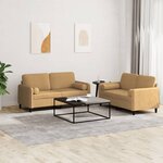 vidaXL Ensemble de canapés 2 Pièces avec coussins marron velours