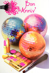 Carte FLUO Bon Anniversaire Femme Boules à Facettes Disco avec Enveloppe 12x17cm