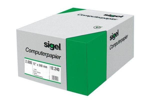 papier listing sans fin, 375 x 20,32 cm (8'), simple SIGEL