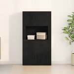 vidaXL Haut meuble chêne noir 80x33x150 cm Bois d'ingénierie