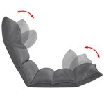 vidaXL Chaise longue pliable de sol Gris Tissu