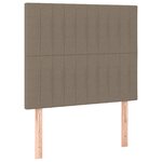 vidaXL Sommier à lattes de lit et matelas et LED Taupe 90x200 cm Tissu