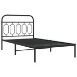 vidaXL Cadre de lit métal avec tête de lit noir 107x203 cm