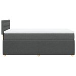 vidaXL Sommier à lattes de lit et matelas Gris foncé 90x190 cm Tissu
