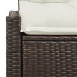 Canapé de jardin 2 places vidaXL avec coussins en poly rotin marron