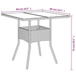 vidaXL Ensemble à manger de jardin et coussins 3 Pièces gris rotin verre