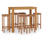 vidaXL Ensemble de bar de jardin 7 Pièces bois d'acacia solide