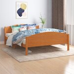 vidaXL Cadre de lit Marron miel Bois de pin massif 160x200 cm