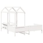 vidaXL Ensemble de lit de jour et de banc avec toit sans matelas blanc