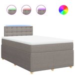 vidaXL Sommier à lattes de lit avec matelas Taupe 120x200 cm Tissu