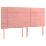 vidaXL Sommier à lattes de lit avec matelas Rose 200x200 cm Velours