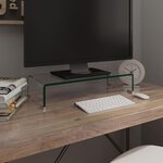 vidaXL Meuble TV/pour moniteur 60x25x11 cm verre transparent