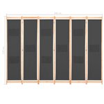 vidaXL Cloison de séparation 6 panneaux Gris 240 x 170 x 4 cm Tissu