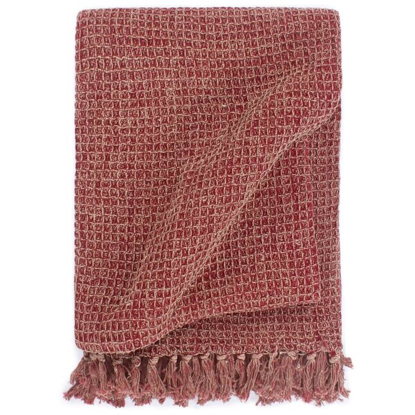 vidaXL Couverture en coton 220 x 250 cm Bordeaux