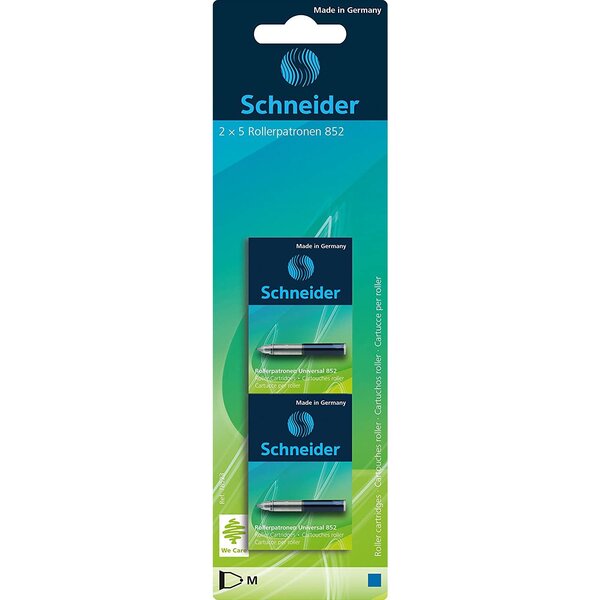 Cartouche roller 852 bleue blister 2x5 pièces schneider
