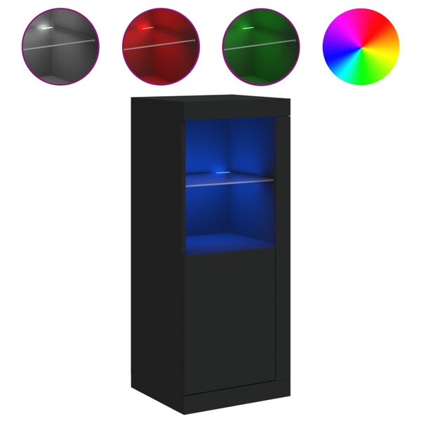 vidaXL Buffet avec lumières LED noir 41x37x100 cm